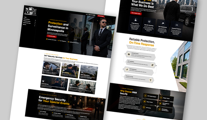 M&M Security website design